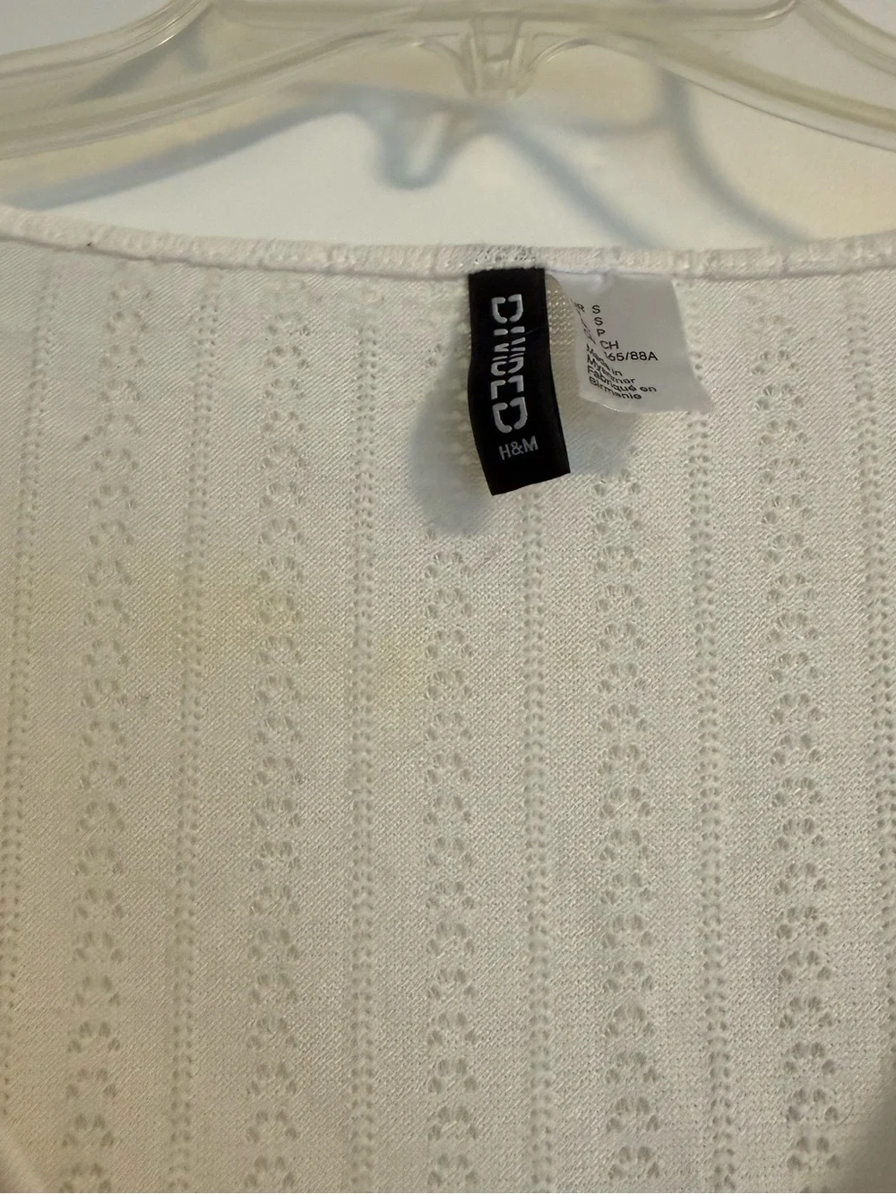 Cropped Long-Sleeve Knit Top - White